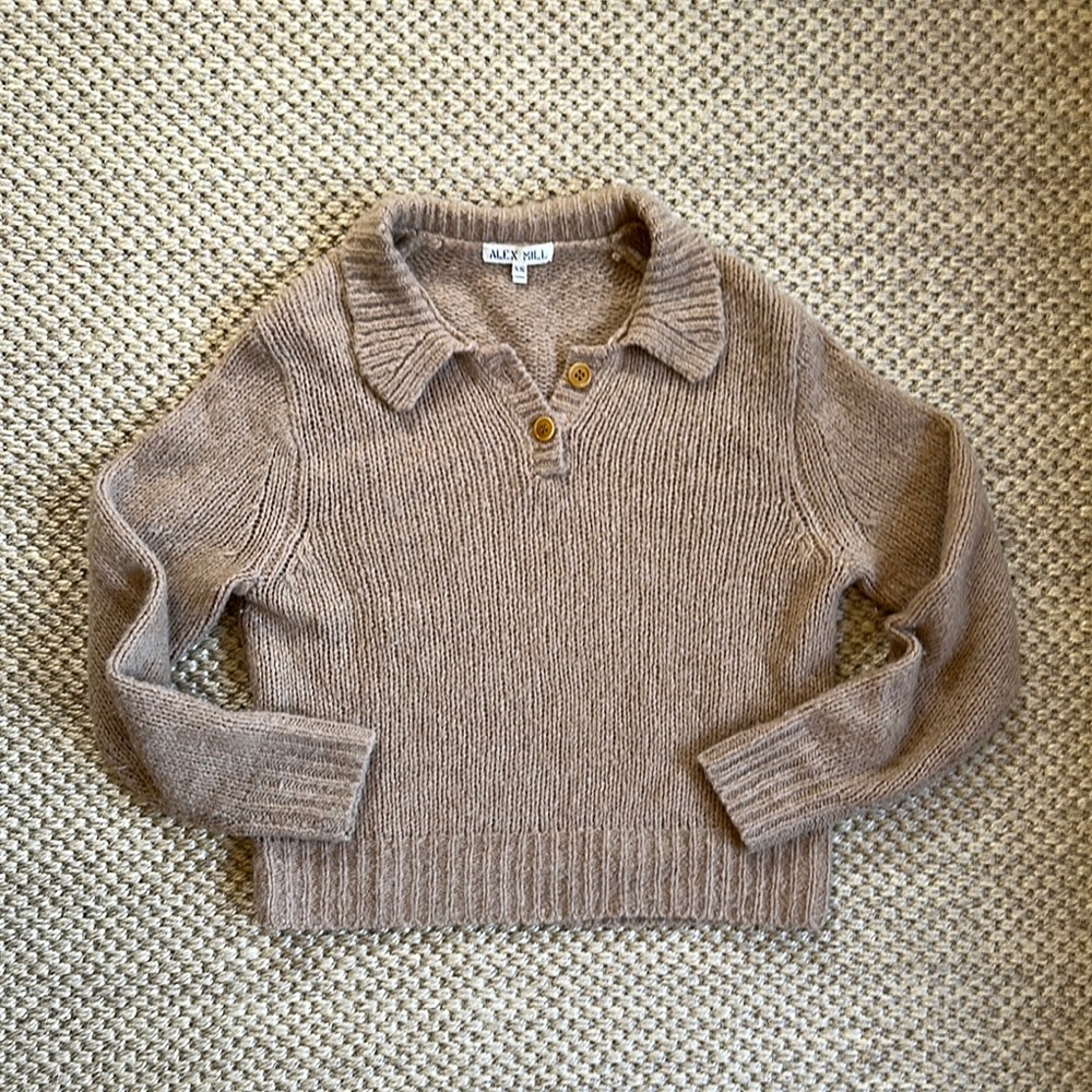Alex Mill Tan Frank Henley Sweater